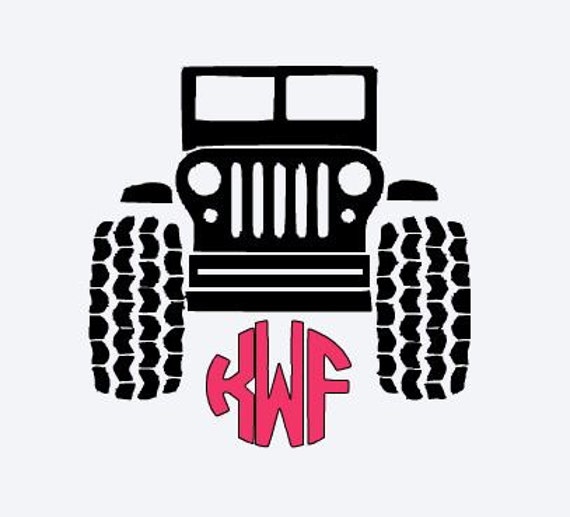 Download Jeep Monogram Decal With Bow Jeep Decal by SimpleNSweetApparel