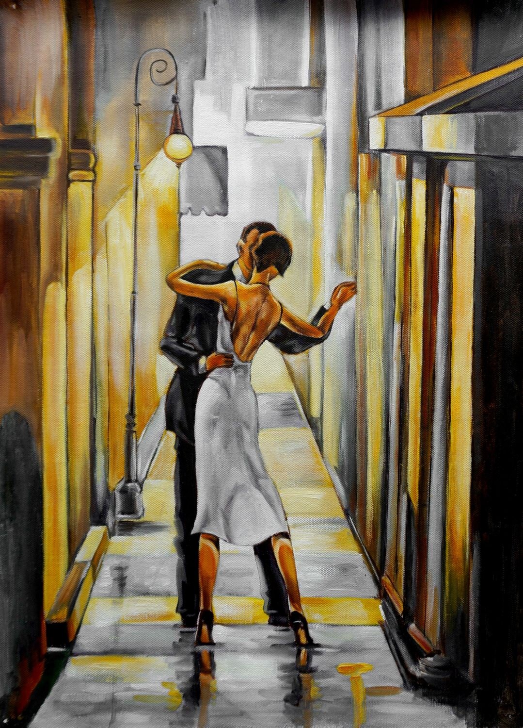 Modern Art Dancing Couplehandmade oil Painting on by ...
 Watercolor People Dancing