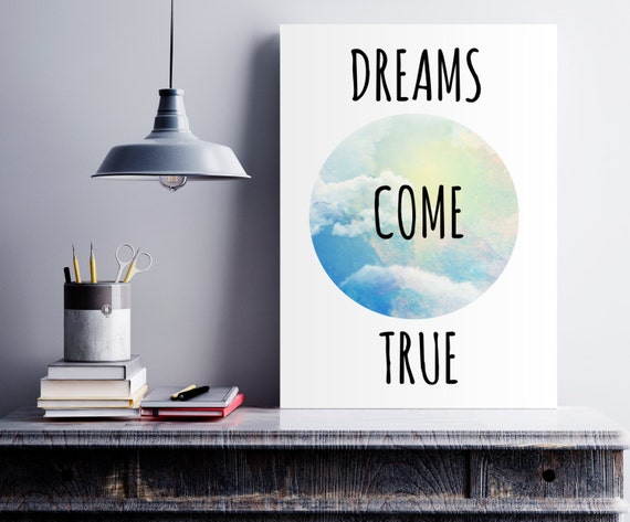 Printable Poster. Dreams Come True. Wall art by AnnaWiltonArt