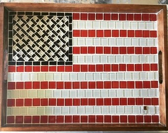 Americana mosaic serving tray