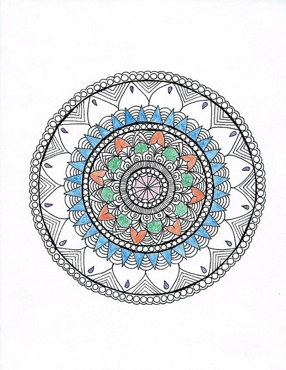 Items similar to Printable Coloring Pages, Mandala Coloring Page, Adult