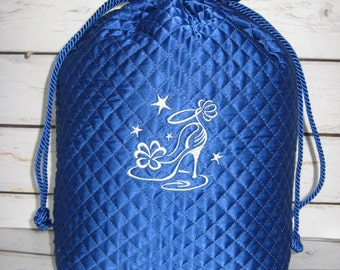 FREE SHIPPING/Satin Shoe Bag/ Blue Shoe Bag/Travel Bag/Shoe Bag by HummingbirdGoods https://www.etsy.com/shop/HummingbirdGoods