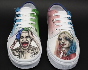 Custom Painted Shoes (Vans): Suicide Squad Joker & Harley Quinn