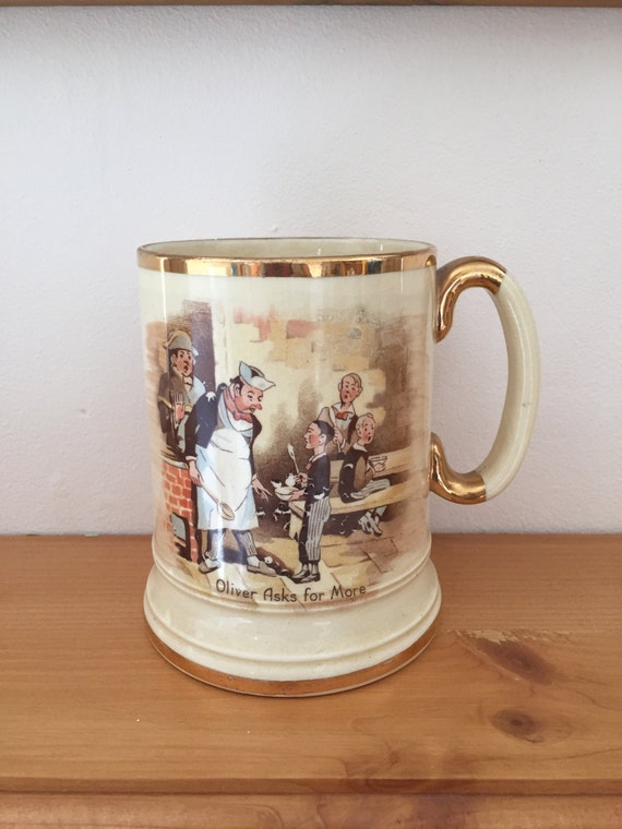 Vintage Arthur Wood Mug Depicting Scenes From Dickens'