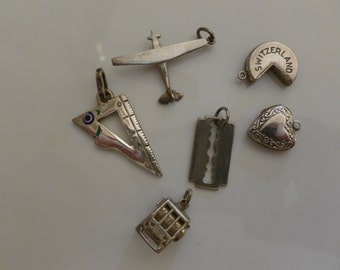 One Vintage Sterling Silver Charm, One Remaining, Heart Charm