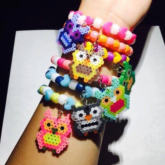 EDC Owl Perler Beads Kandi Bracelet