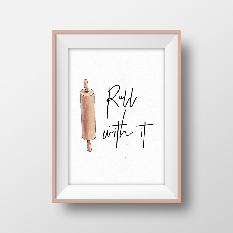 Kitchen rolling pin print Kitchen wall art decor Rolling pin