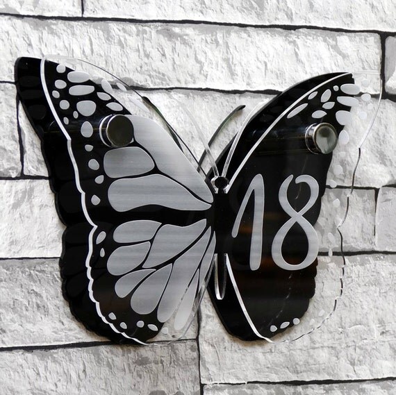 Butterfly House Sign Perspex House Sign Personalised