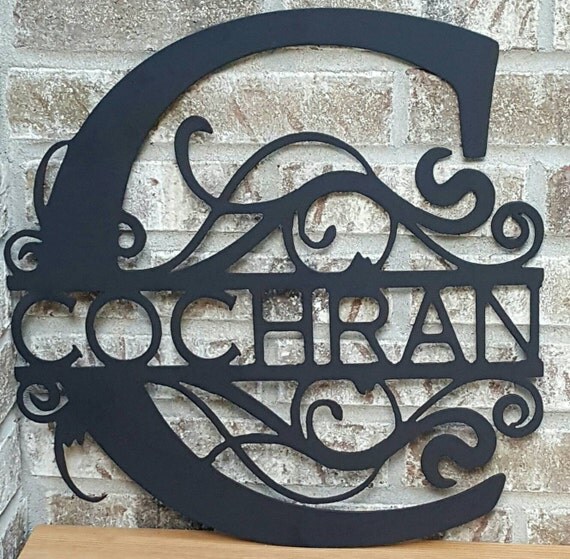 Handcrafted Personalized Metal Monogram Sign. Can be any size.
