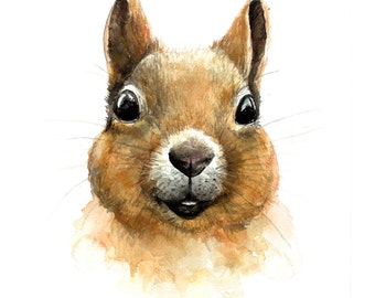 Squirrel Watercolor Print