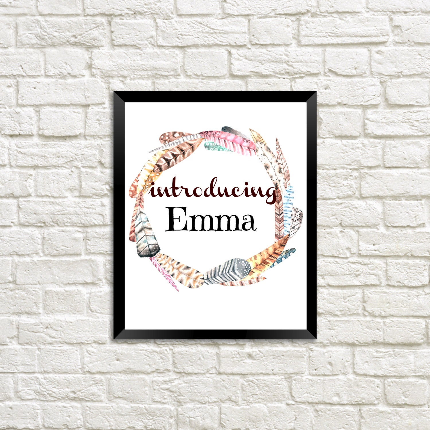 Emma Emma name sign Personalized Name Nursery Art by ArtStudio77