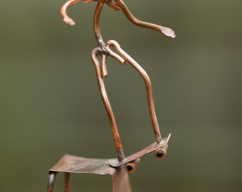 Copper Art Figurine Skateboarder