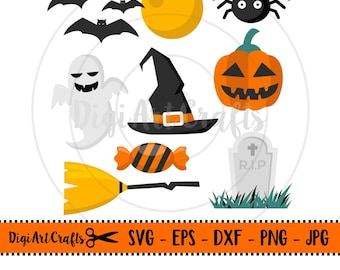 SVG Halloween cutting files / SVGs for cricut / Halloween cut files / Halloween set / instant download / EPS files / files for silhouette