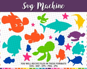 Finding Nemo svg, Dory SVG, svg cutting file - Silhouette - finding nemo - finding dory - SVG DXF Png Eps Jpg files - Digital Cut Files