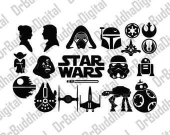Sale! Star Wars SVG Collection - Star Wars DXF - Star Wars Clipart - SVG Files for Silhouette Cameo or Cricut