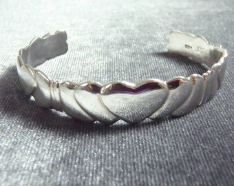 Sterling Silver Heart Cuff Bracelet RB10