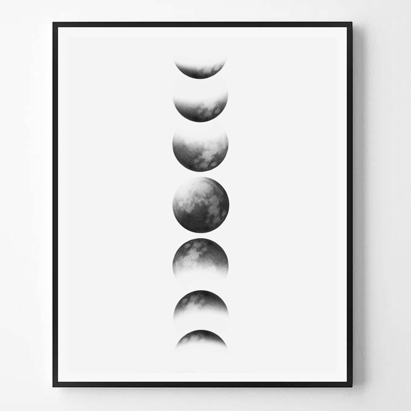 Moon Print Black and White Photography Minimal photo