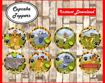 Lion Guard cupcakes toppers, printable Lion Guard party toppers, Lion Guard toppers