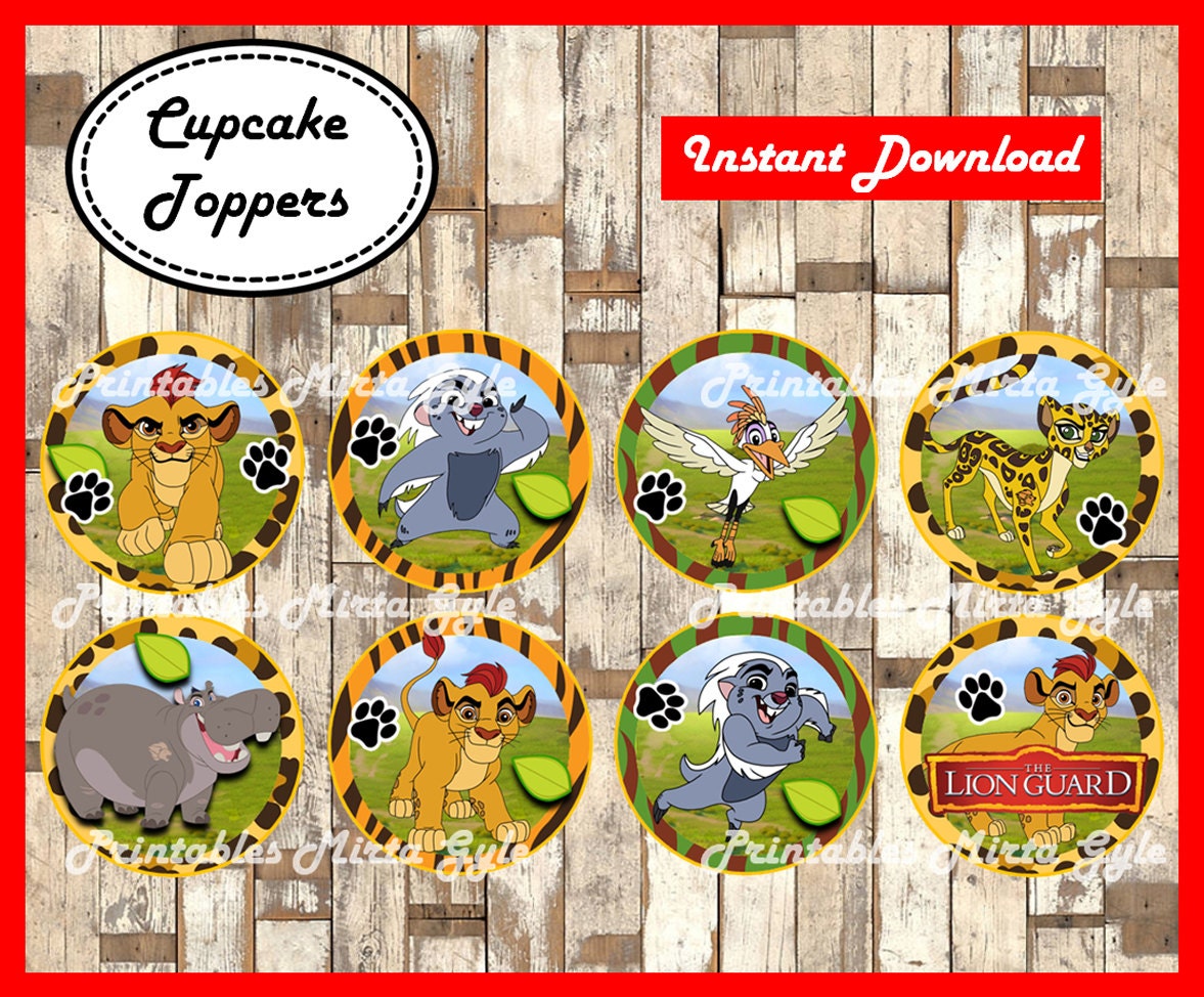 Lion Guard cupcakes toppers printable Lion Guard party