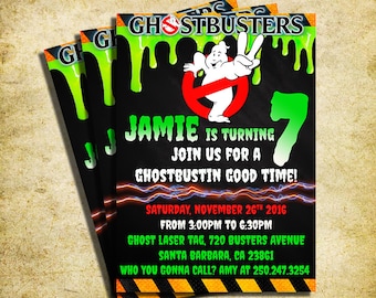 Ghostbusters Invitation - Ghostbusters Chalkboard Birthday Invite - Printable And Digital File