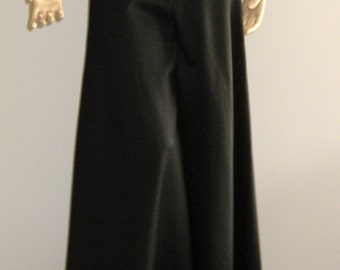 Jean-Louis Scherrer : black wide silk pants, size S, Vintage 80s
