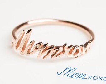 Custom Handwriting Ring - Personalized Jewelry - Custom Handwriting Jewelry - Personalized Gift - Personalized Bridesmaid Gift, New Mom Gift
