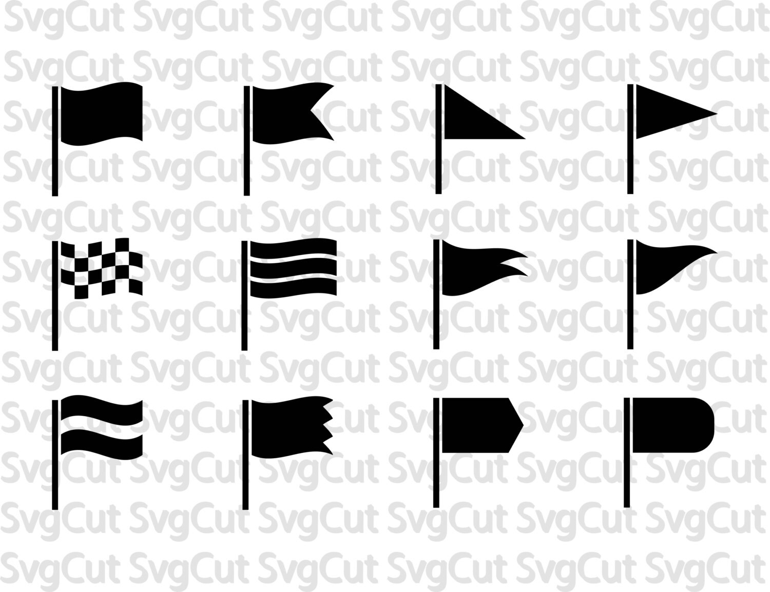 Flags SVG Cut Files for Vinyl Cutters Screen Printing