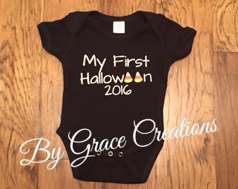 My First Halloween Onesie - My First Halloween Outfit - Baby's My First Halloween Onesie