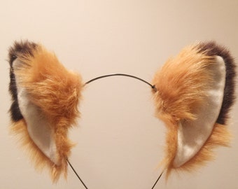 Cat ears Kitty Fox ears Nick Cosplay Headwear brown Furry Animal Headband Costume