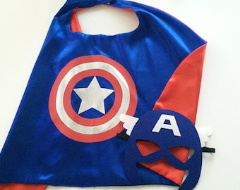 Captain america cape mask, Captain america costume, Captain america cosplay, super hero cape, Captain america mask, Super hero cape