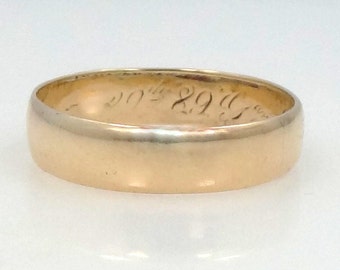 1889-1890 14k Gold Victorian Wedding Band