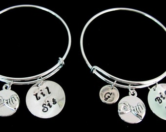 Bracelets For Sisters,Big little sister bracelet set,sister's jewelry big sister little sister bangle set,sisters jewelry Free Shipping USA