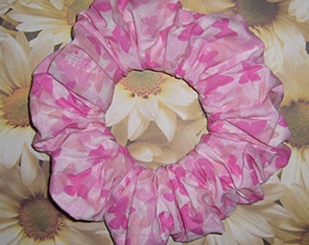 Butterfly Hair Scrunchie. Silhouette Ponytail Holder, Butterfly Hair Tie, Pink Rebirth