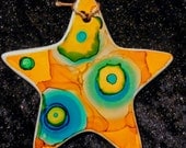 Alcohol Ink Star Abstract Ornament