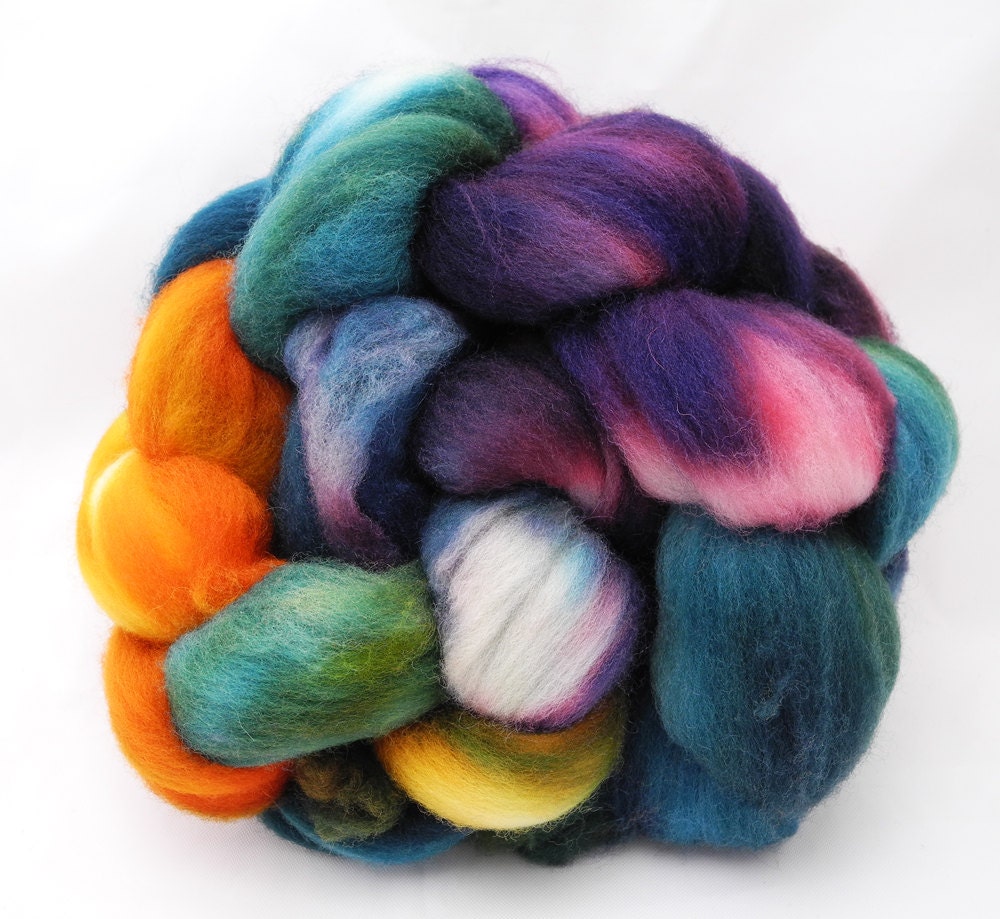 Flower Shop Inferno Hand Dyed Roving by DyeabolicalYarns on Etsy