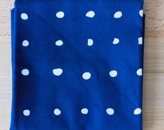 Wasabi Peas/Hand Dyed and Patterned/ Indigo Cotton Fabric/Half Yard