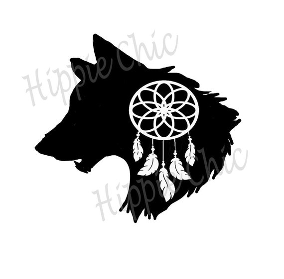  wolf totem dream catcher decal for yeti or car indoor outdoor safe