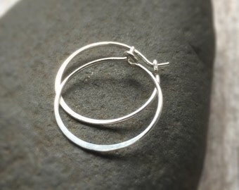 Small Sterling Silver Hoop Earrings 14k Rose Gold Hoops Hammered Hoop Earrings Classic Hoops 14k Gold Filled Earrings Simple Hoop Earrings
