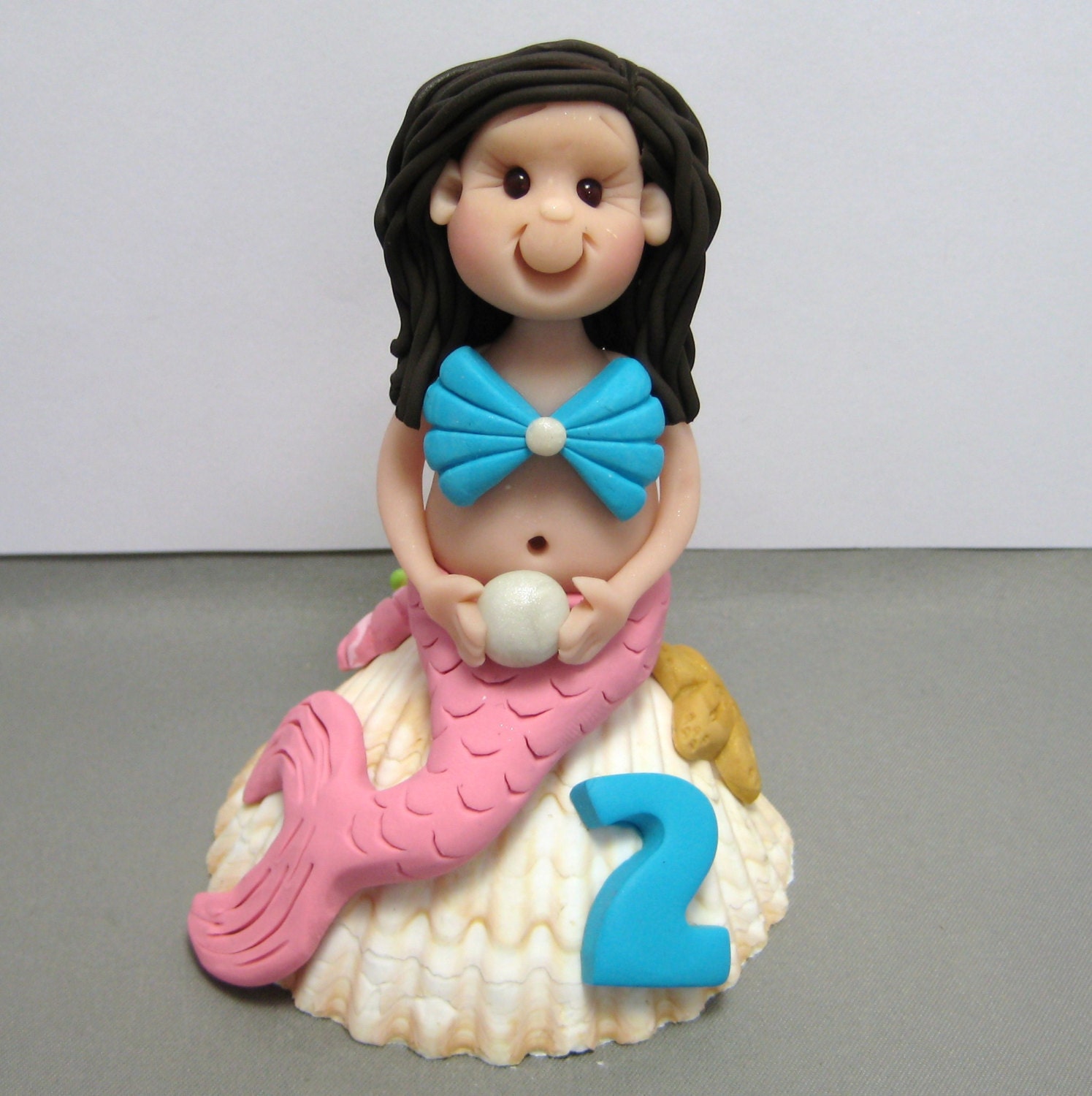Mermaid Cake Topper birthday cake decoration polymer clay