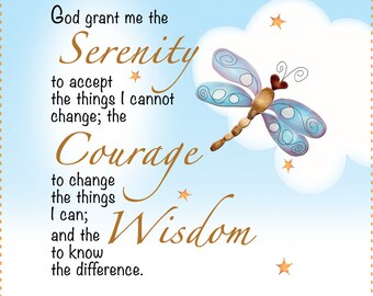 Serenity Prayer - 6" Fabric Art Panel