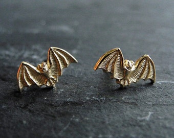Halloween Jewelry, Bat Stud Earrings, Halloween Earrings, Bat Jewelry, Moody Jewelry, Spooky Halloween Jewelry, Tiny Earrings (E238)