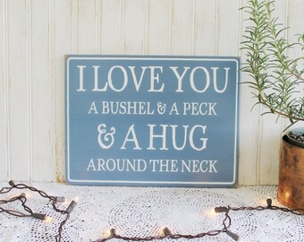 I Love You Wood Sign Painted Nursery or Wedding Plaque