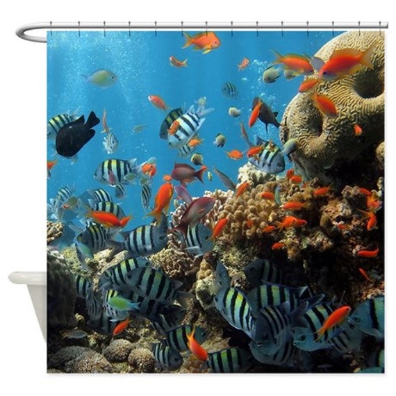 Underwater Sealife Aquarium Shower Curtain