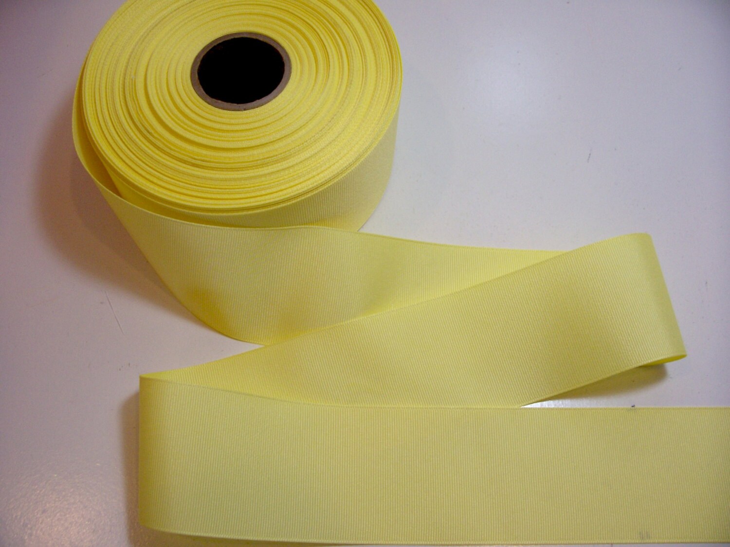 Wide Yellow Ribbon, Light Yellow Grosgrain Ribbon 2 1/4 inches wide x 7