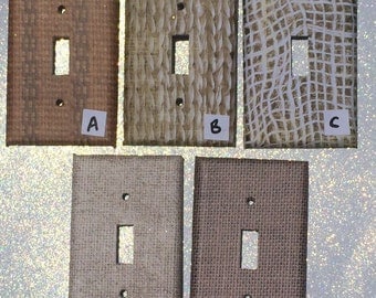 Switchplate Outlet Cover Hemp Linen Organic Raffia Rope Green Spa Natural Double Rocker Triple