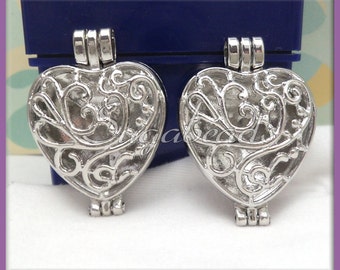 1 Silver Filigree Heart Locket PS201