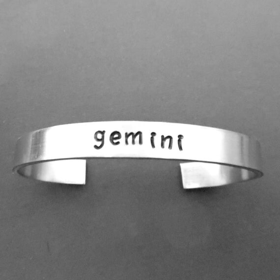 Zodiac Cuff Bracelet Gold Cuff Silver Cuff by DesertRainJewelry