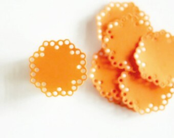 Doily Envelope Seals | Orange Gift Seals | Envelope Seals | New Baby | Paper Doily Seals | Pastel Orange Seals