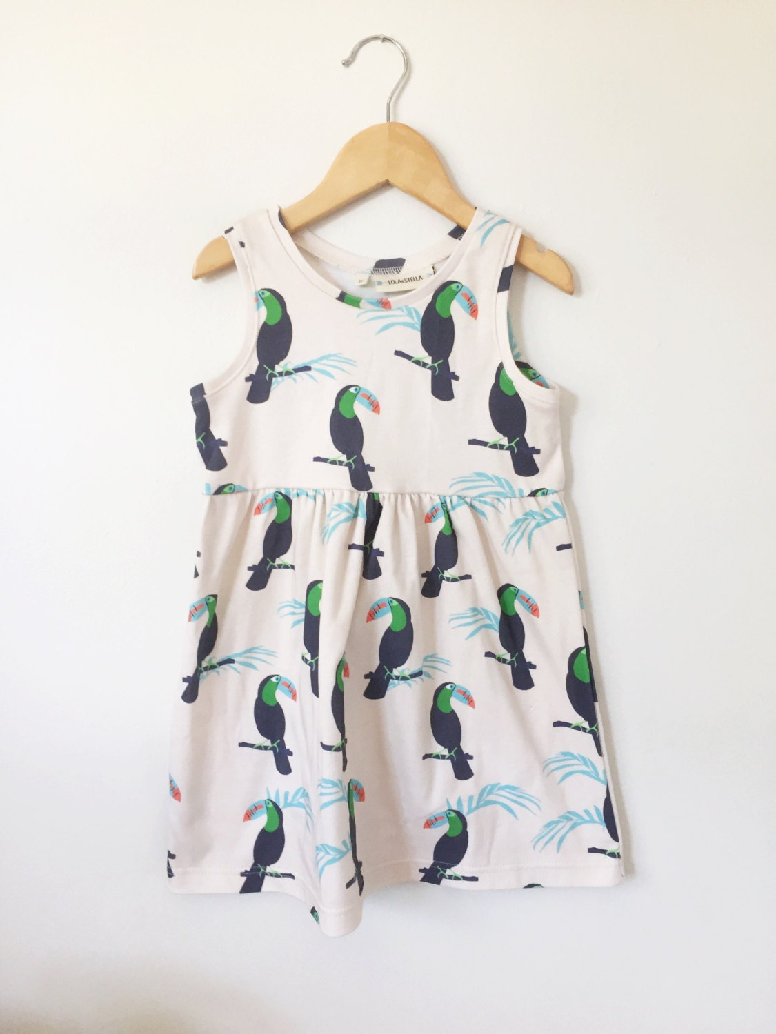 baby dress // Toucan twirl dress // organic baby/toddler dress