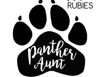 Panther Paw Aunt School Pride Mascot SVG, PNG, JPG digital cut file